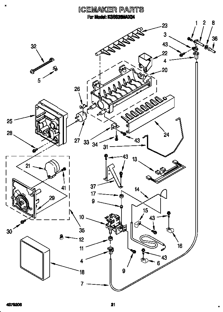 KitchenAid KSSS36MAX04 icemaker diagram