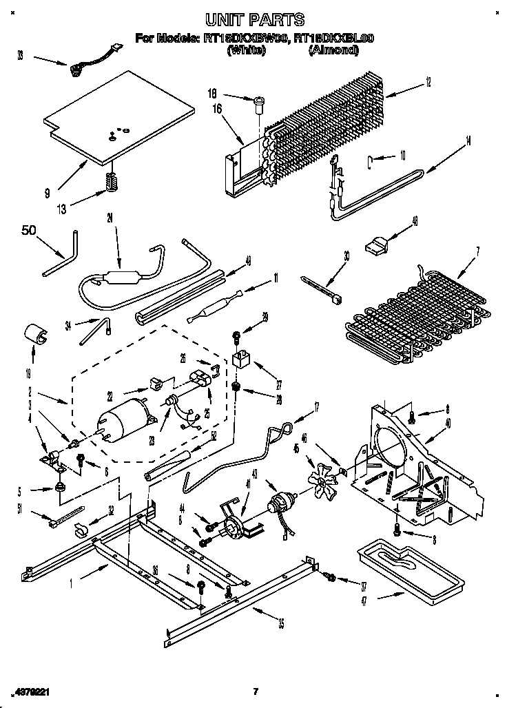 Roper RT18DKXBW00 unit diagram