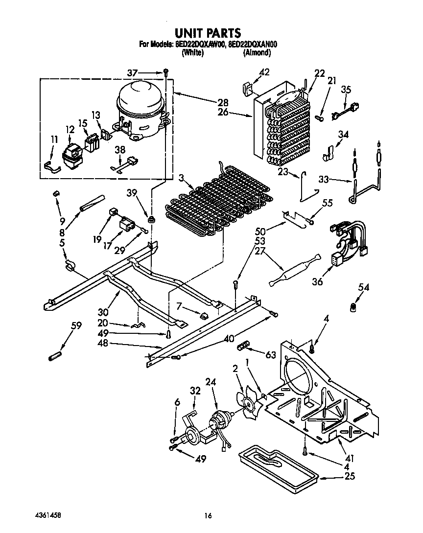 Whirlpool 8ED22DQXAW00 unit diagram