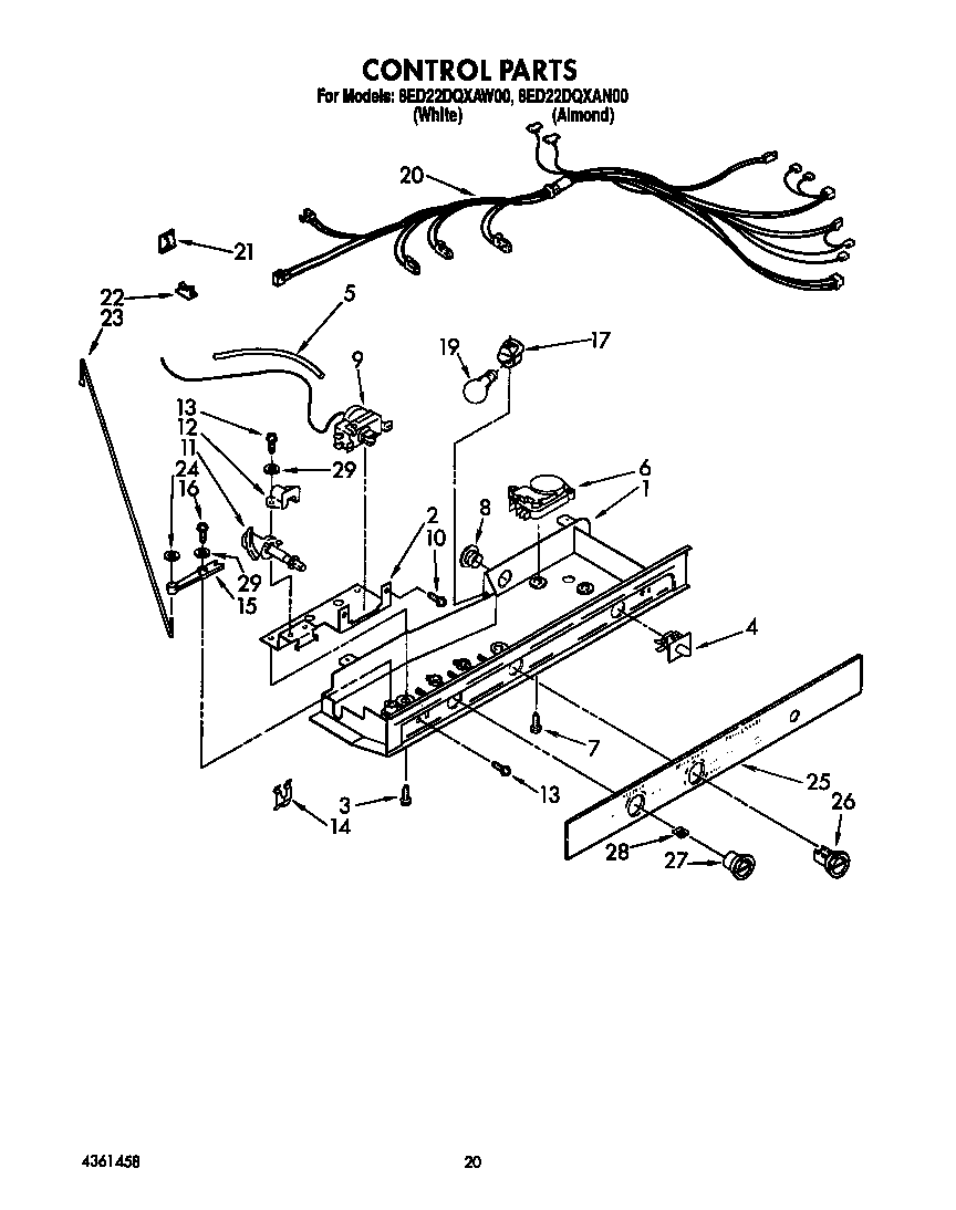 Whirlpool 8ED22DQXAW00 control diagram