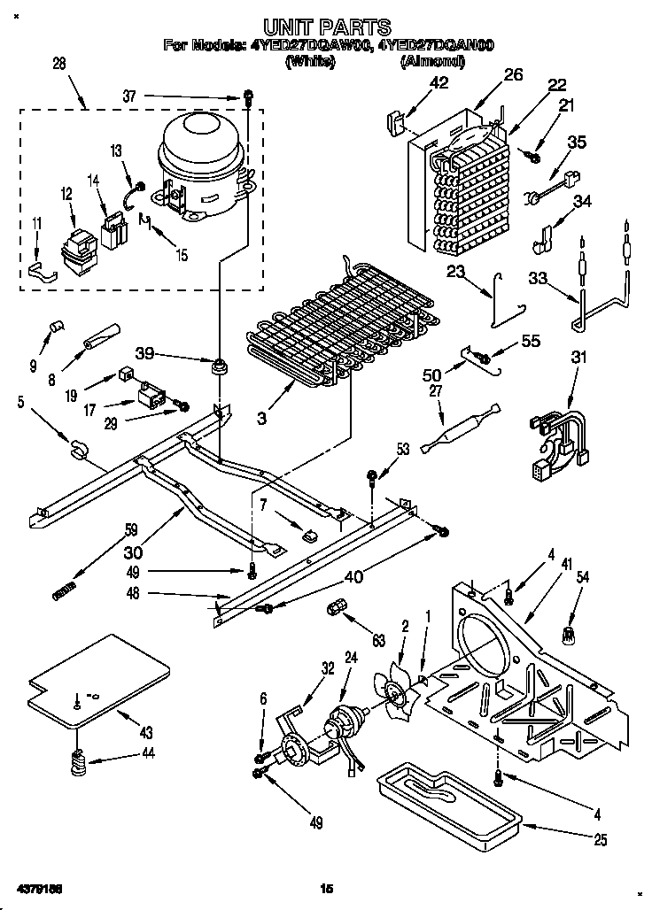 Whirlpool 4YED27DQAW00 unit diagram