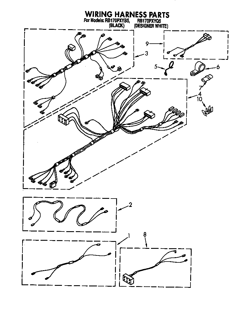 Whirlpool RB170PXYB5 wiring harness diagram