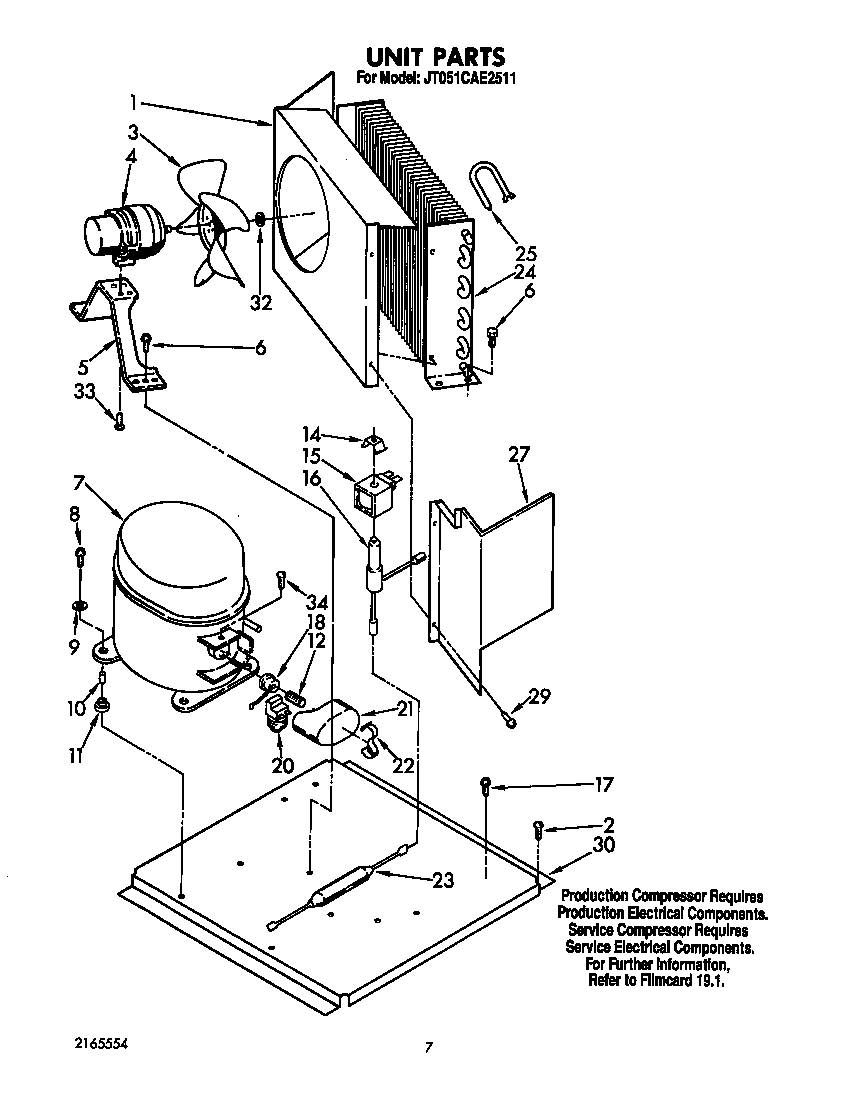 Whirlpool JT051CAE2511 unit diagram