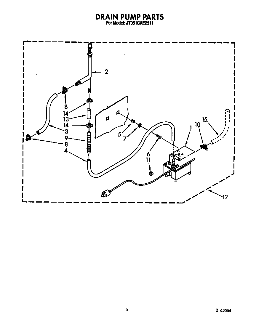 Whirlpool JT051CAE2511 drain pump diagram