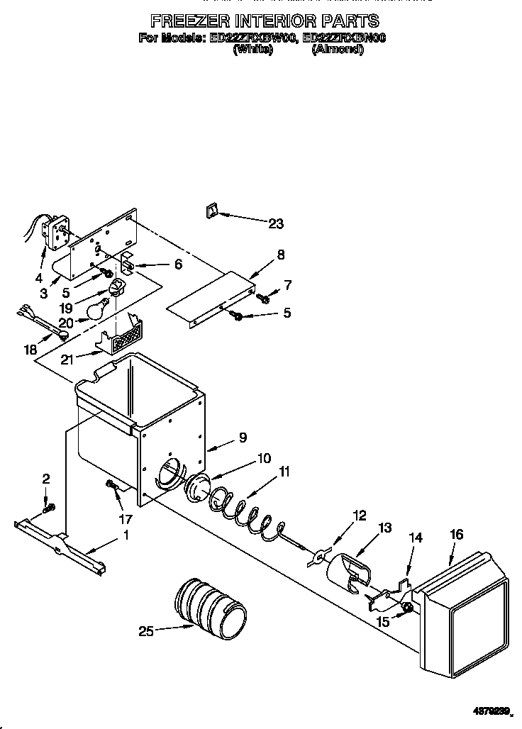 Whirlpool ED22ZRXBW00 freezer interior diagram
