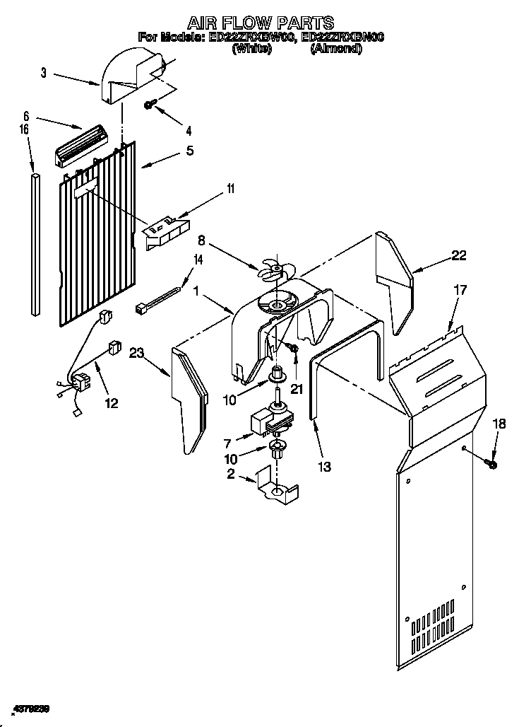 Whirlpool ED22ZRXBW00 air flow diagram