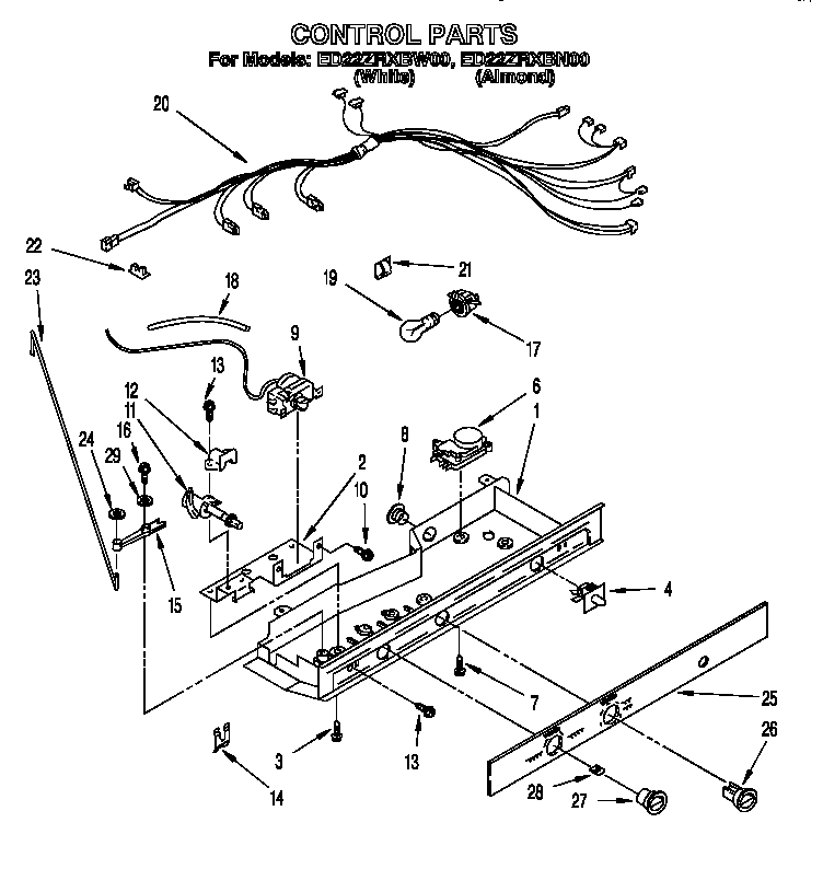 Whirlpool ED22ZRXBW00 control diagram