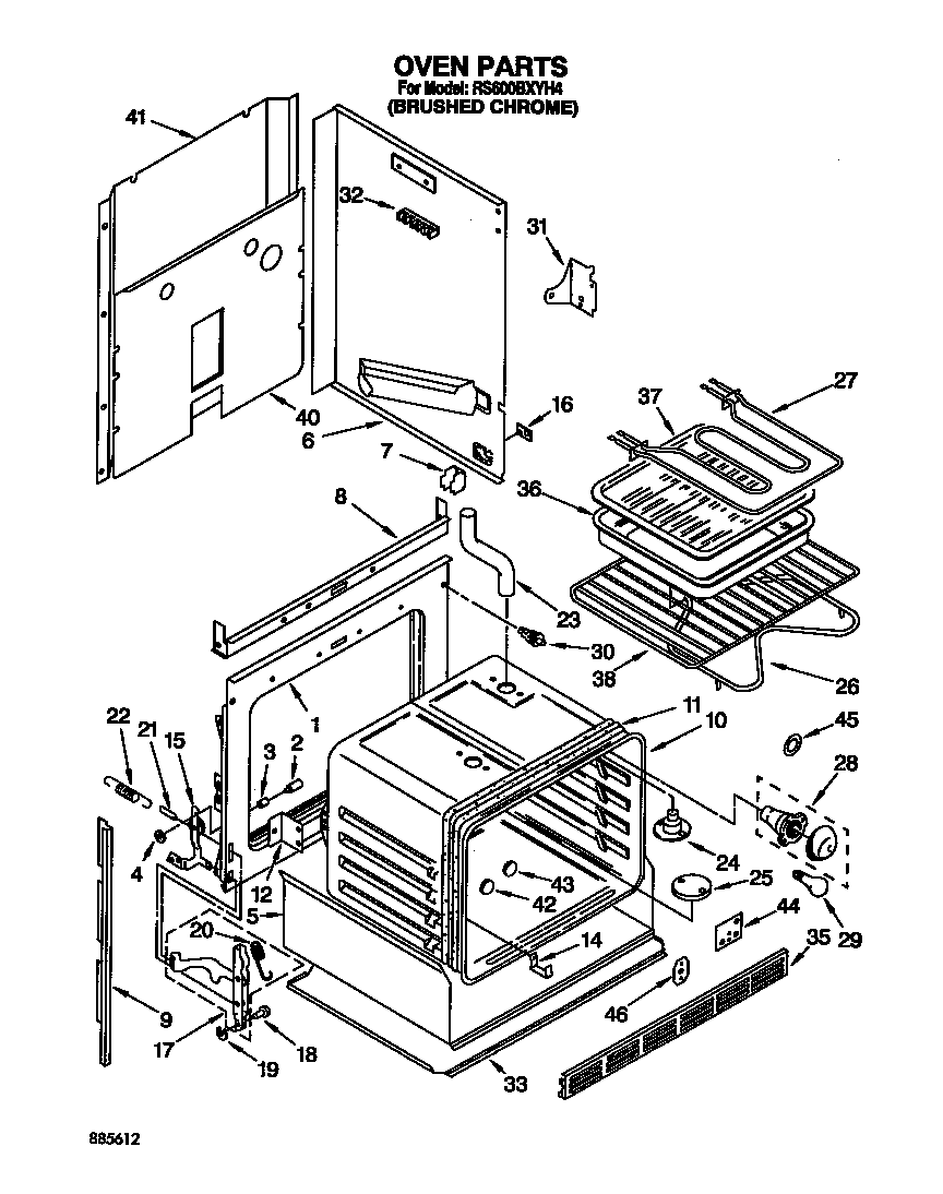 Whirlpool RS600BXYH4 oven diagram