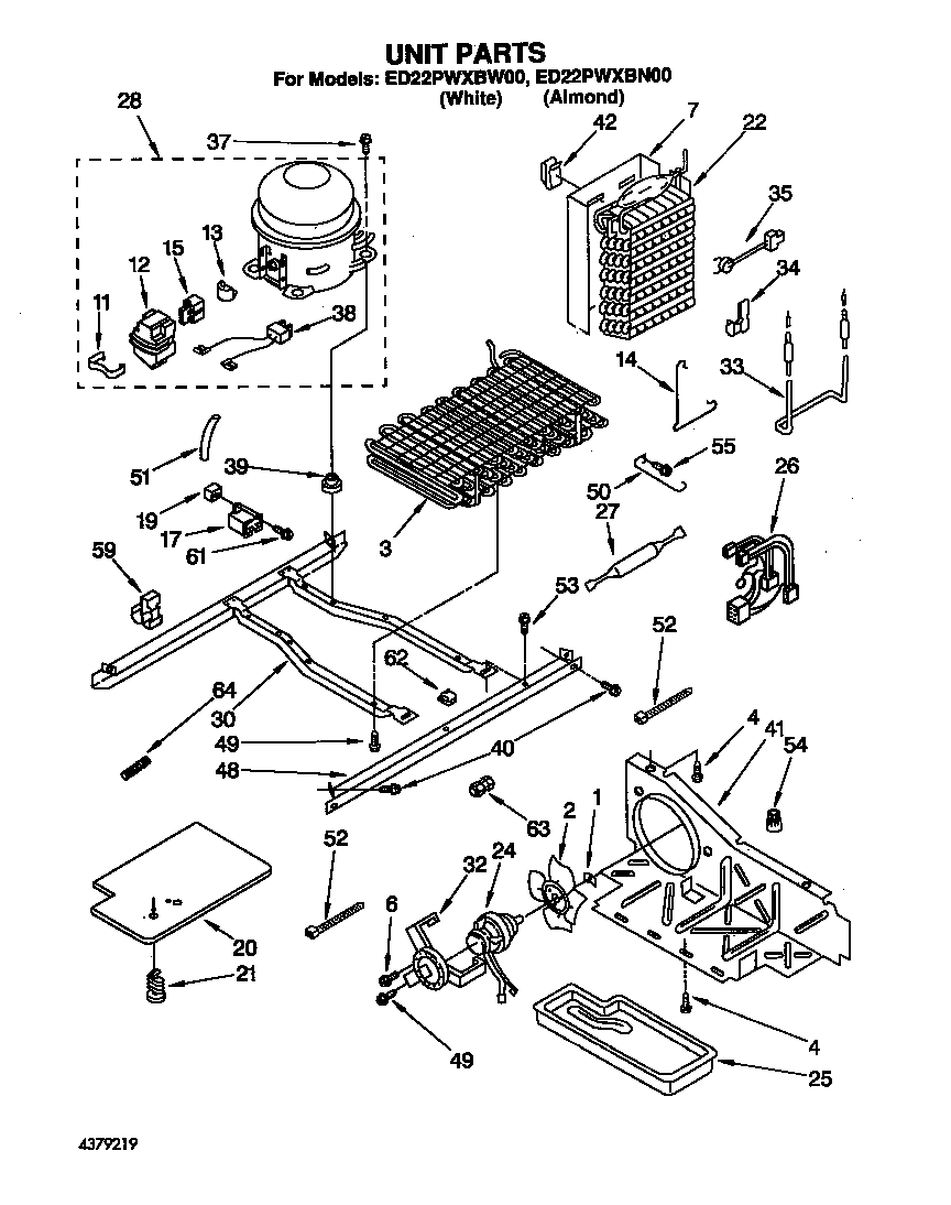 Whirlpool ED22PWXBW00 unit diagram