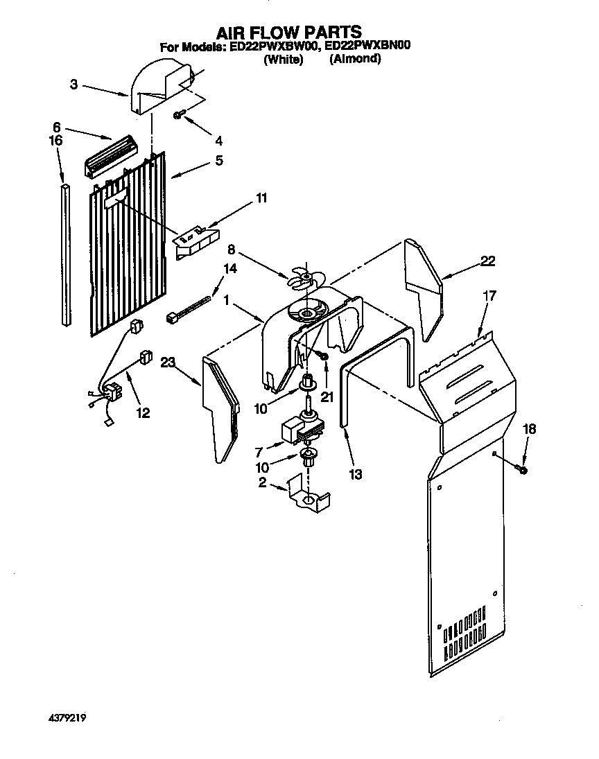 Whirlpool ED22PWXBW00 air flow diagram