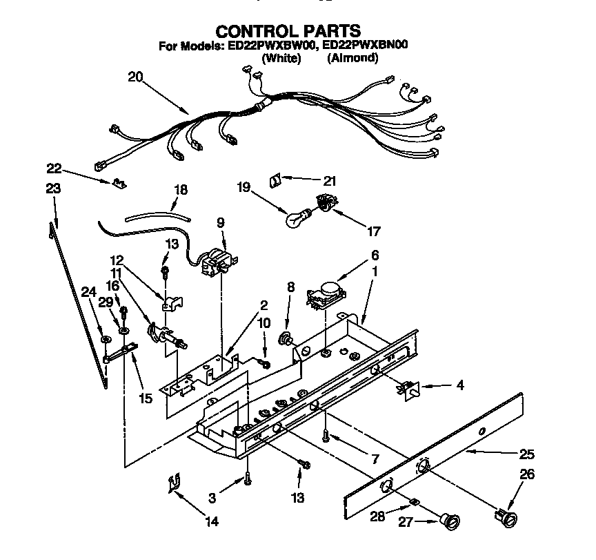 Whirlpool ED22PWXBW00 control diagram