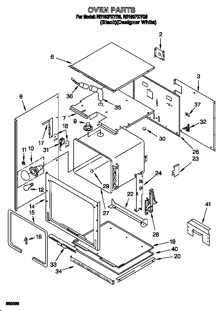 Whirlpool RB160PXYQ6 oven diagram
