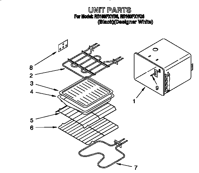 Whirlpool RB160PXYQ6 unit diagram