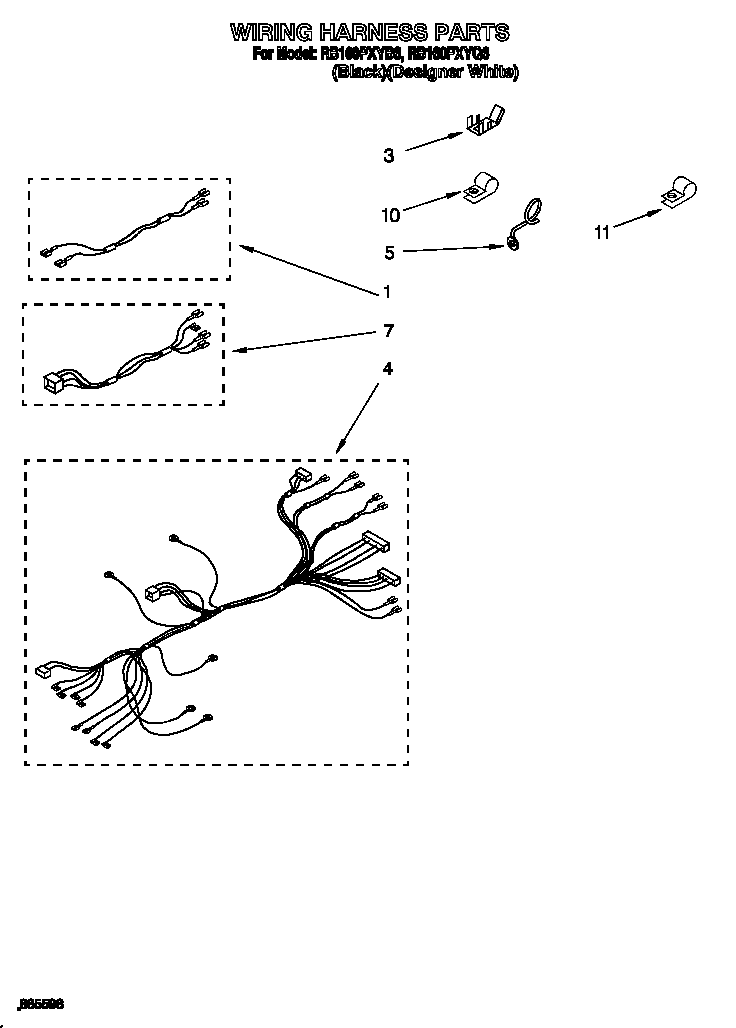 Whirlpool RB160PXYQ6 wiring harness diagram