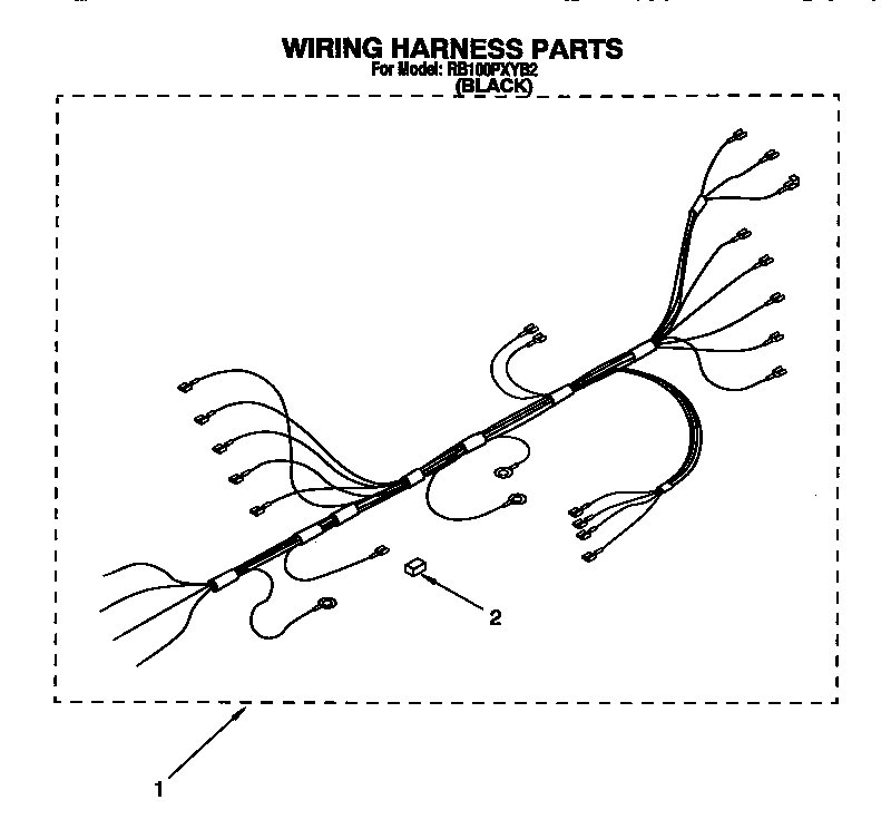 Whirlpool RB100PXYB2 wiring harness diagram