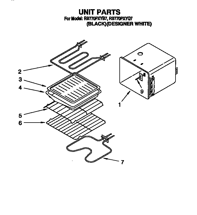 Whirlpool RB770PXYQ7 unit diagram