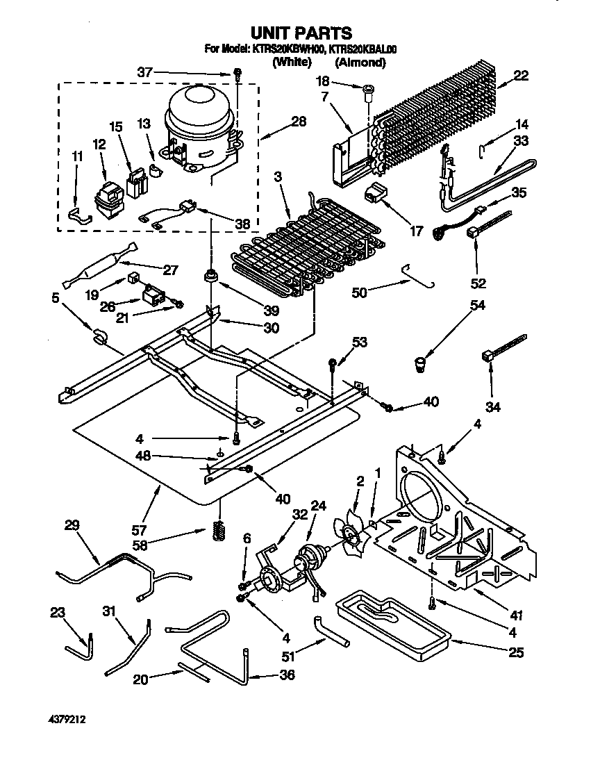 KitchenAid KTRS20KBWH00 unit diagram