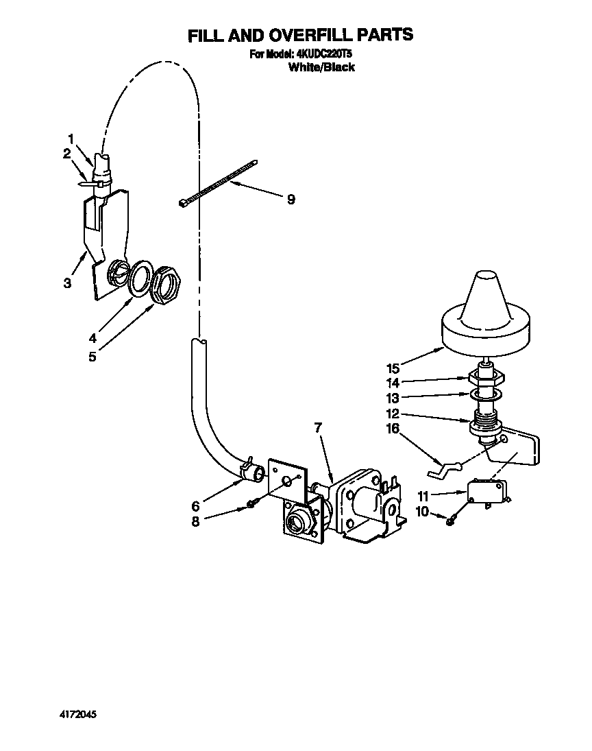 KitchenAid 4KUDC220T5 fill and overfill diagram