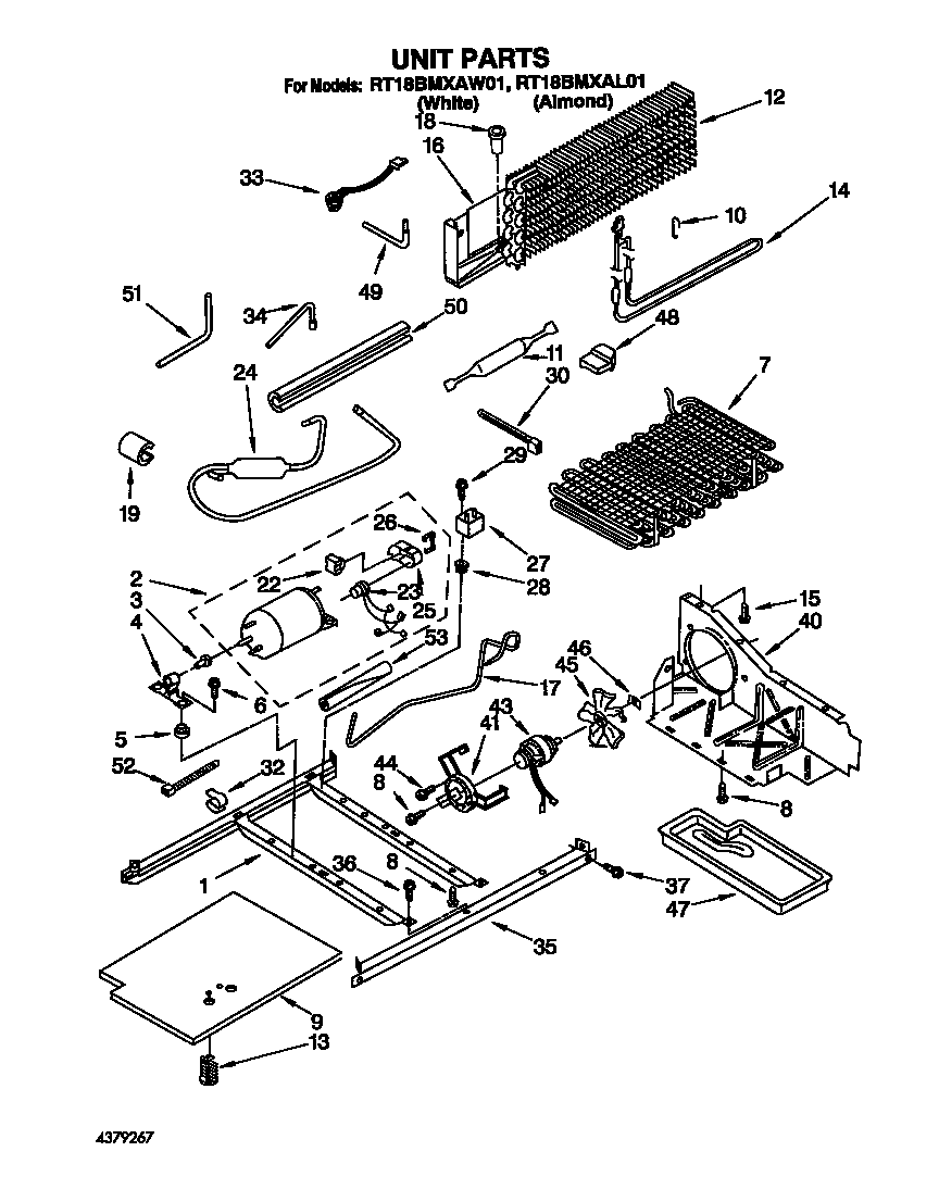 Roper RT18BMXAW01 unit diagram