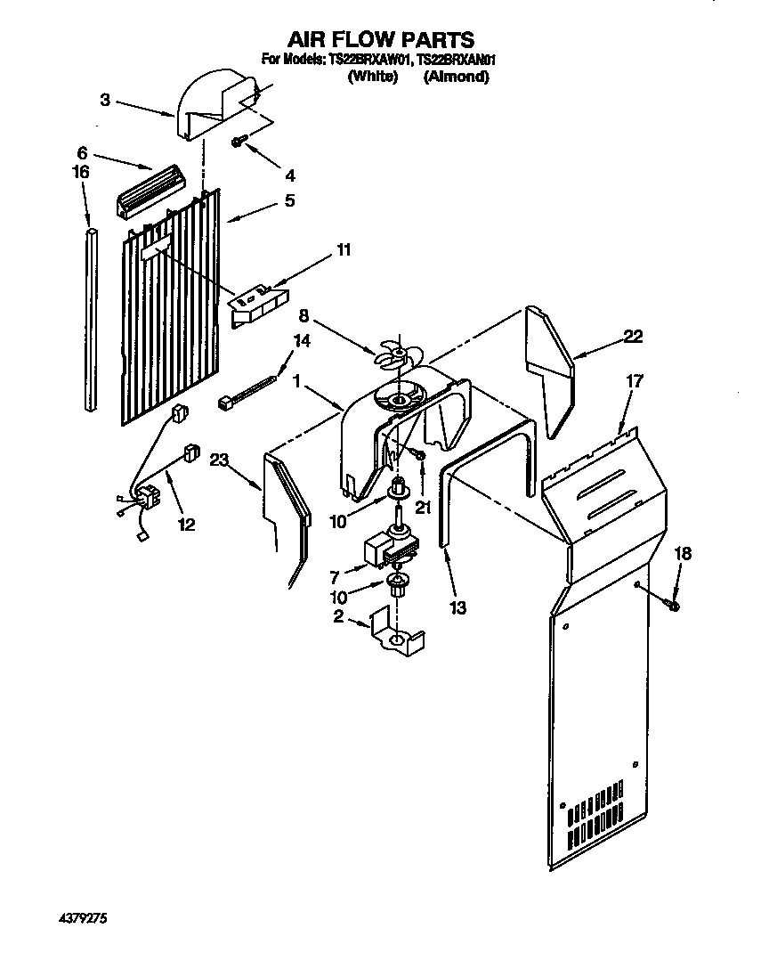 Whirlpool TS22BRXAW01 air flow diagram