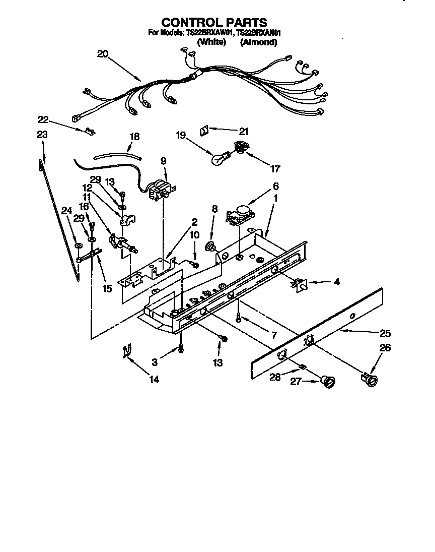 Whirlpool TS22BRXAW01 control diagram
