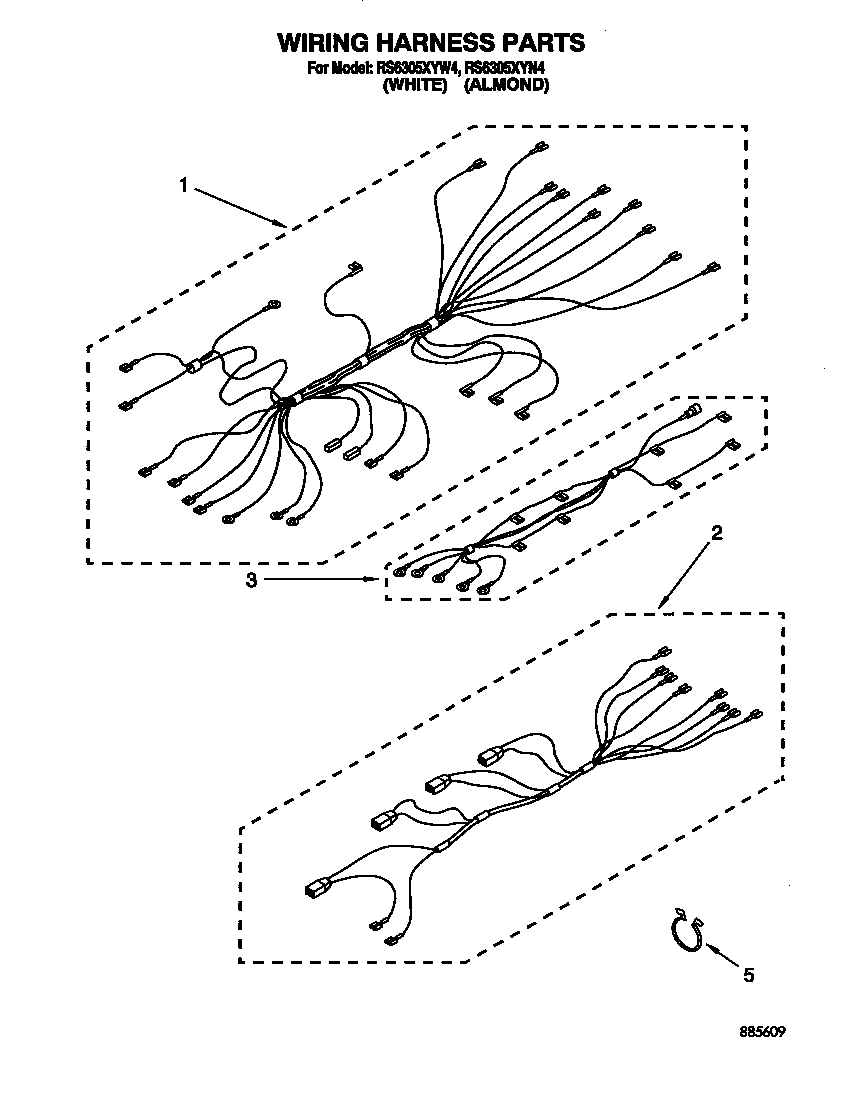 Whirlpool RS6305XYW4 wiring harness diagram