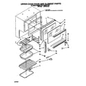Whirlpool RE960PXYW0 upper oven door and element diagram