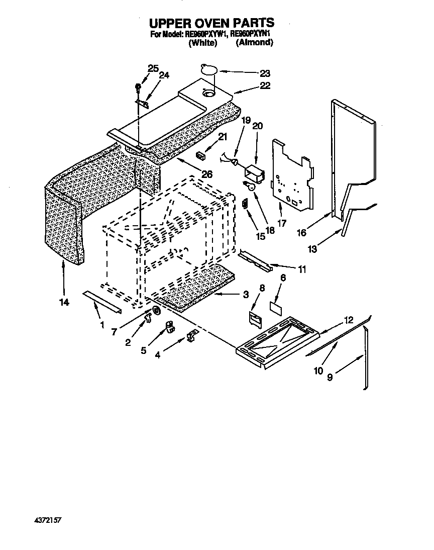 Whirlpool RE960PXYW1 upper oven diagram
