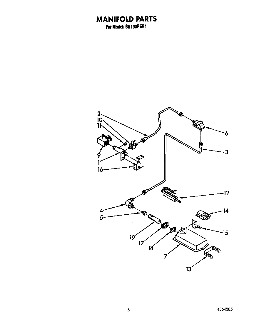 Whirlpool SB130PER4 manifold diagram