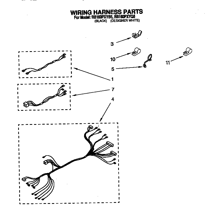 Whirlpool RB160PXYQ5 wiring harness diagram