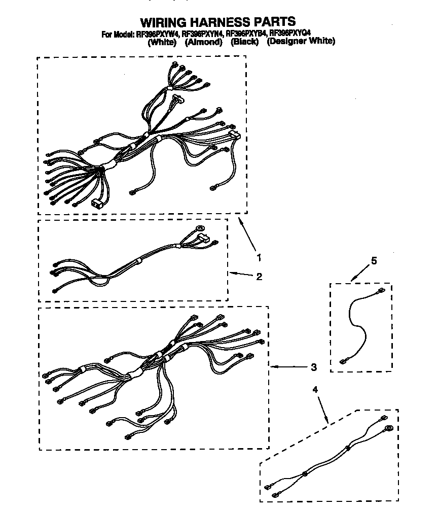 Whirlpool RF396PXYW4 wiring harness diagram