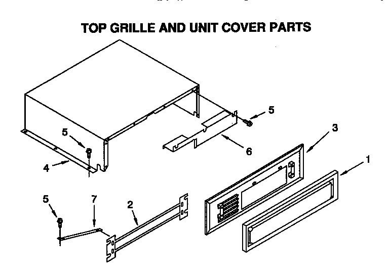 KitchenAid KSSS36DAW04 top grille and unit cover diagram
