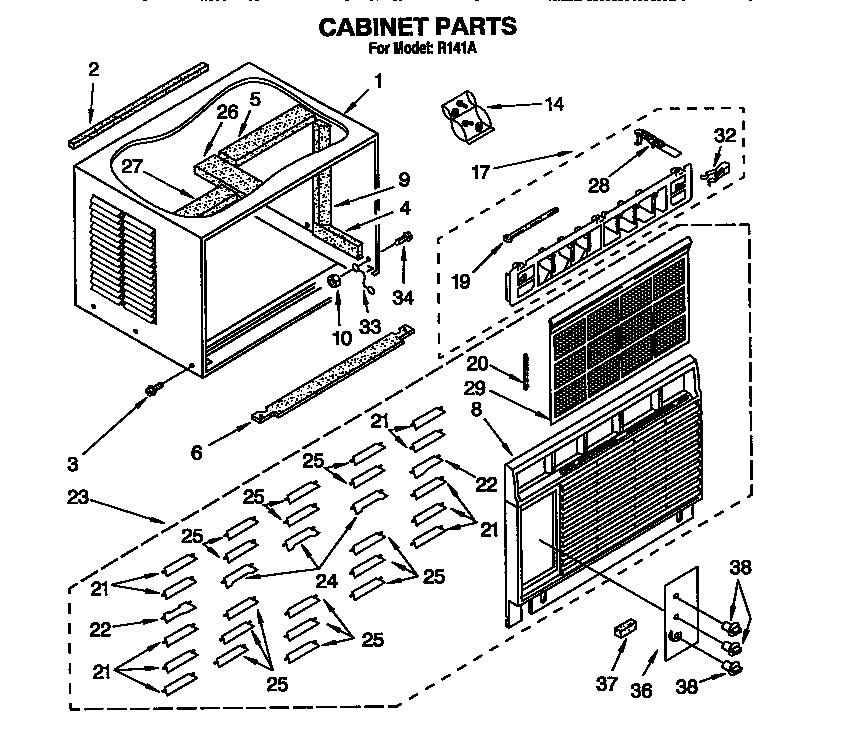 Whirlpool R141A cabinet diagram