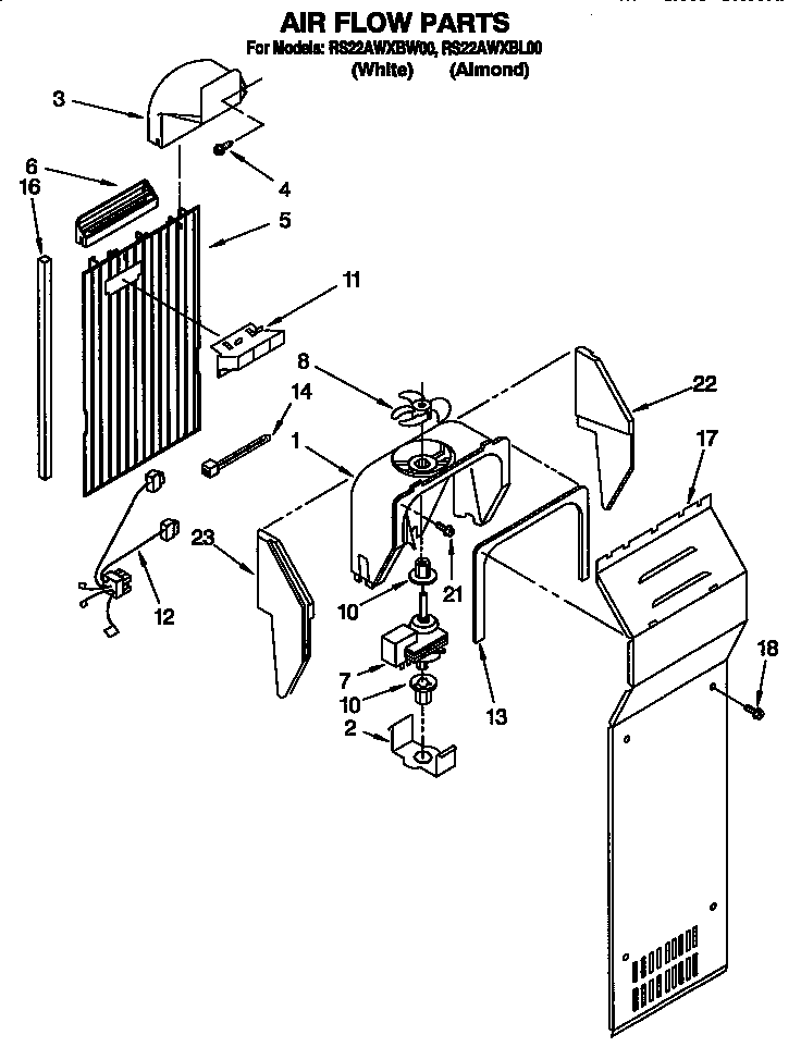 Roper RS22AWXBL00 air flow diagram