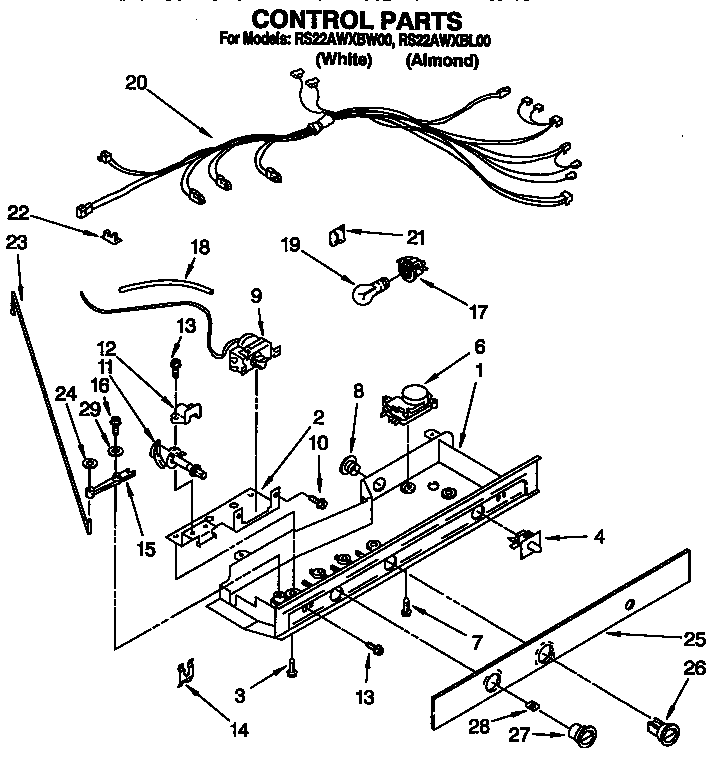 Roper RS22AWXBL00 control diagram
