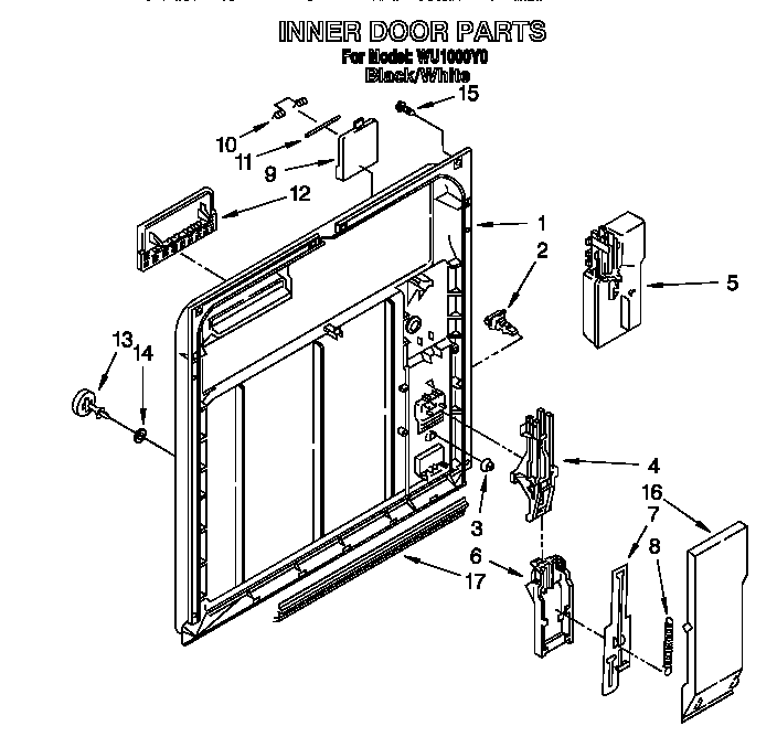 Roper WU1000Y0 inner door diagram