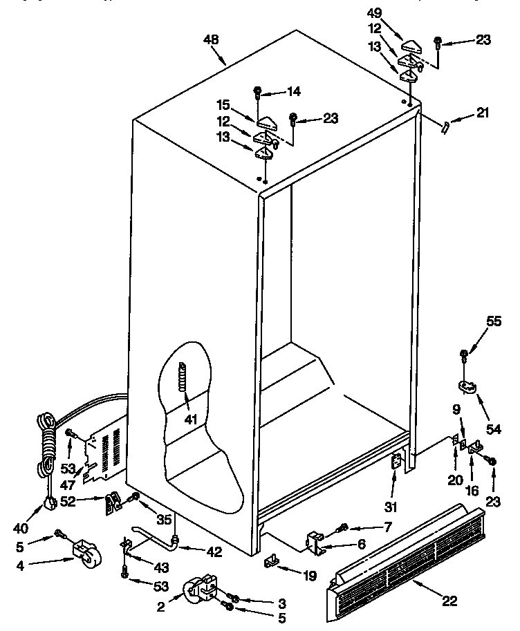 Roper RS22AWXAW01 cabinet diagram