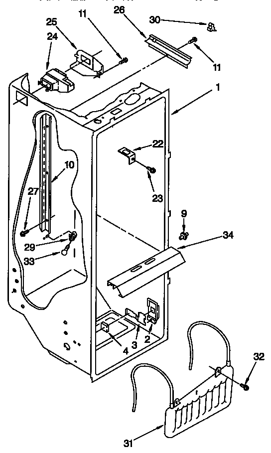 Roper RS22AWXAW01 refrigerator liner diagram