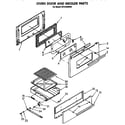 Whirlpool SF5140SRW0 oven door and broiler diagram