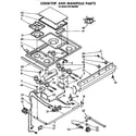 Whirlpool SF5140SRW0 cooktop and manifold diagram