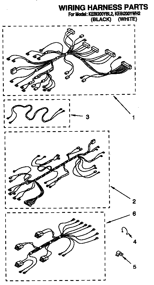KitchenAid KEBI200YWH2 wiring harness diagram