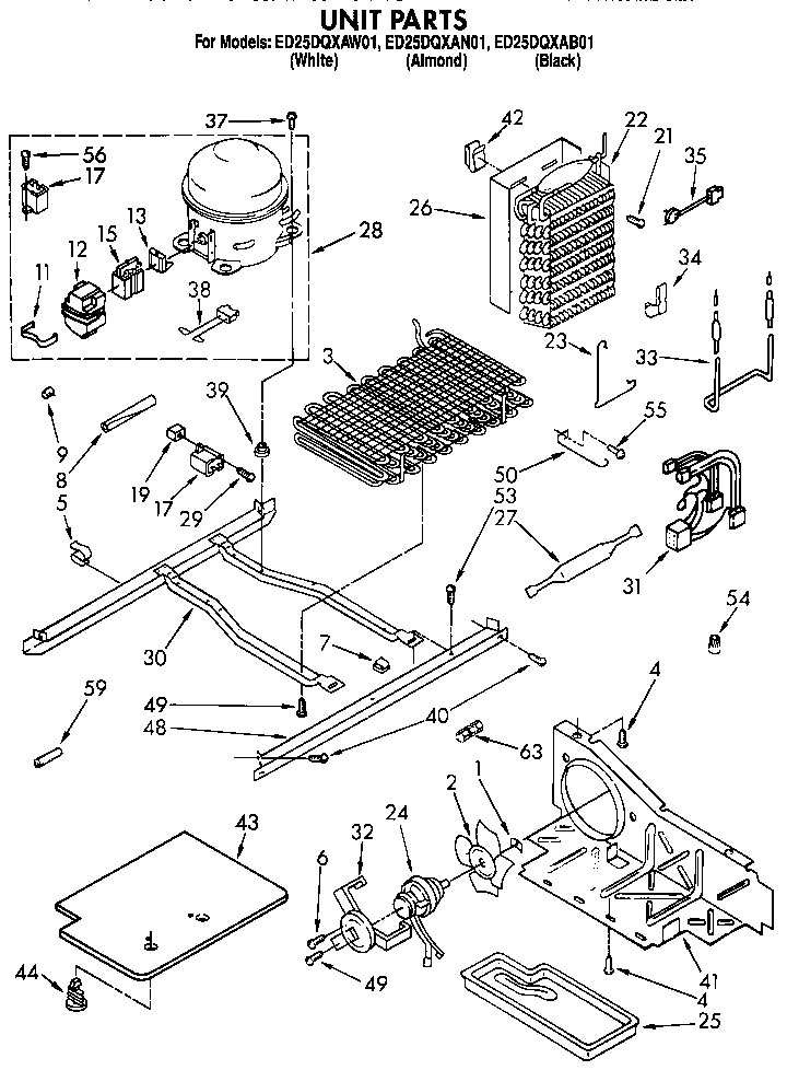 Whirlpool ED25DQXAW01 unit diagram