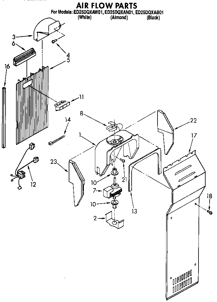 Whirlpool ED25DQXAW01 airflow diagram