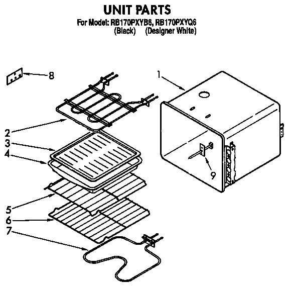 Whirlpool RB170PXYB6 unit diagram