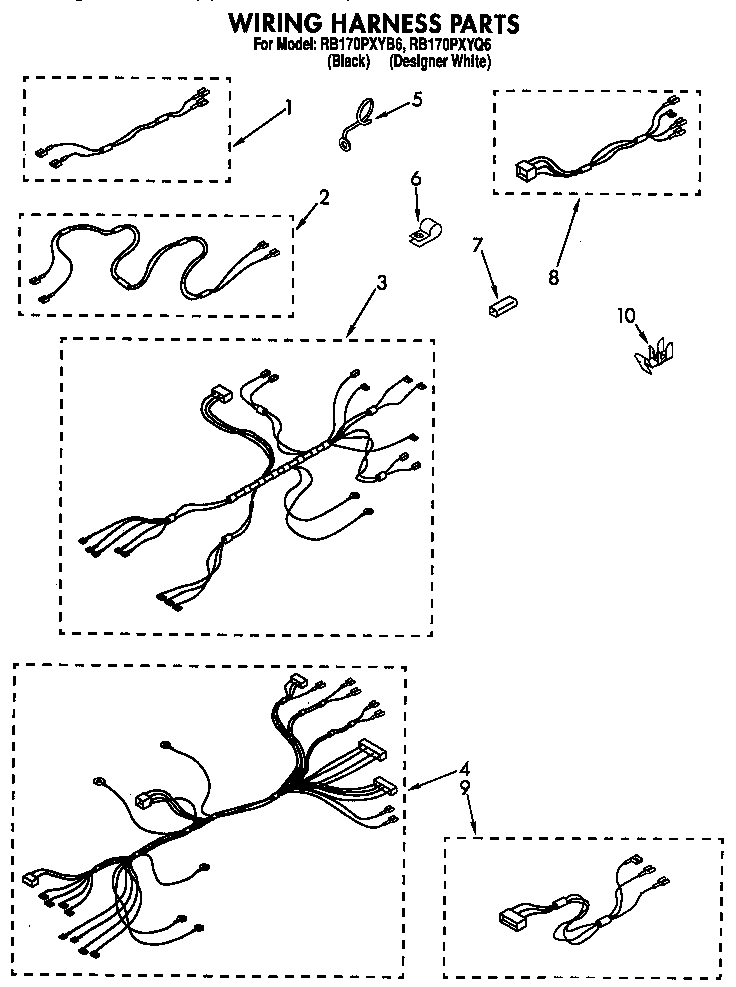 Whirlpool RB170PXYB6 wiring harness diagram