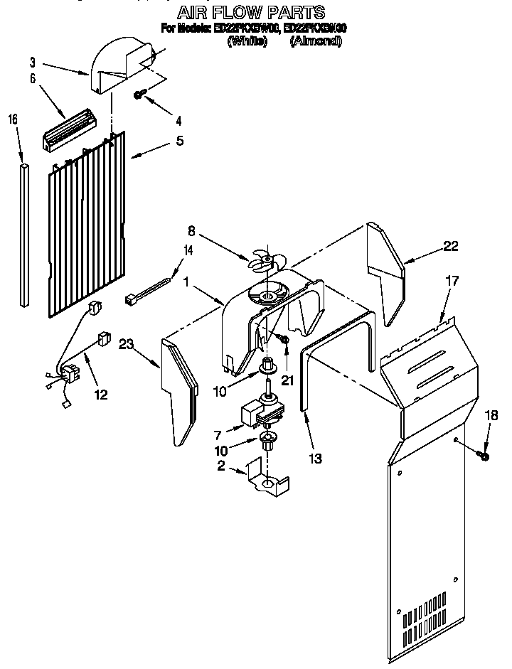 Whirlpool ED22PKXBW00 air flow diagram