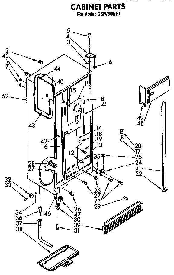 Roper GSIW36WH1 cabinet diagram