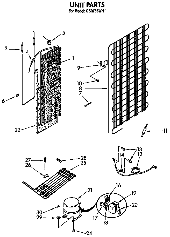 Roper GSIW36WH1 unit diagram