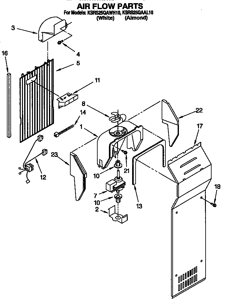KitchenAid KSRS25QAWH10 air flow diagram