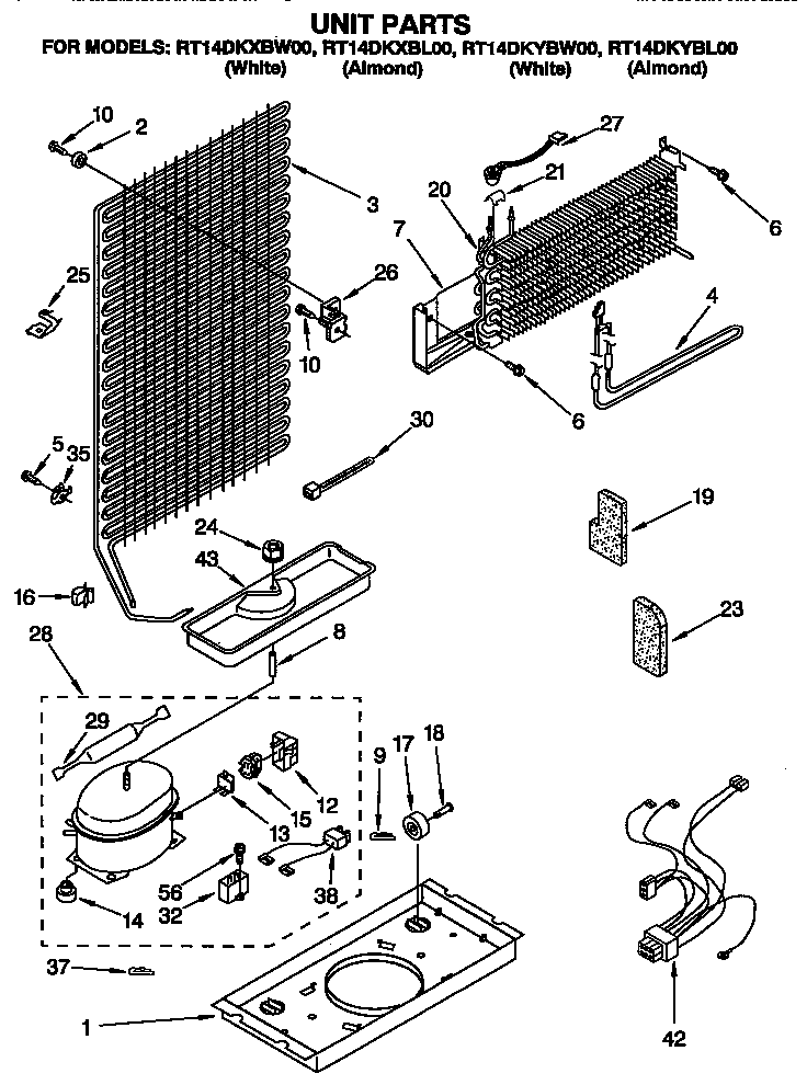 Roper RT14DKXBW00 unit diagram